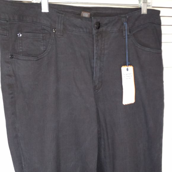 Jag Jeans Black Size 16W Smooths Tummy Mid-Rise Dark Wash Hong Kong NEW - Picture 2 of 16